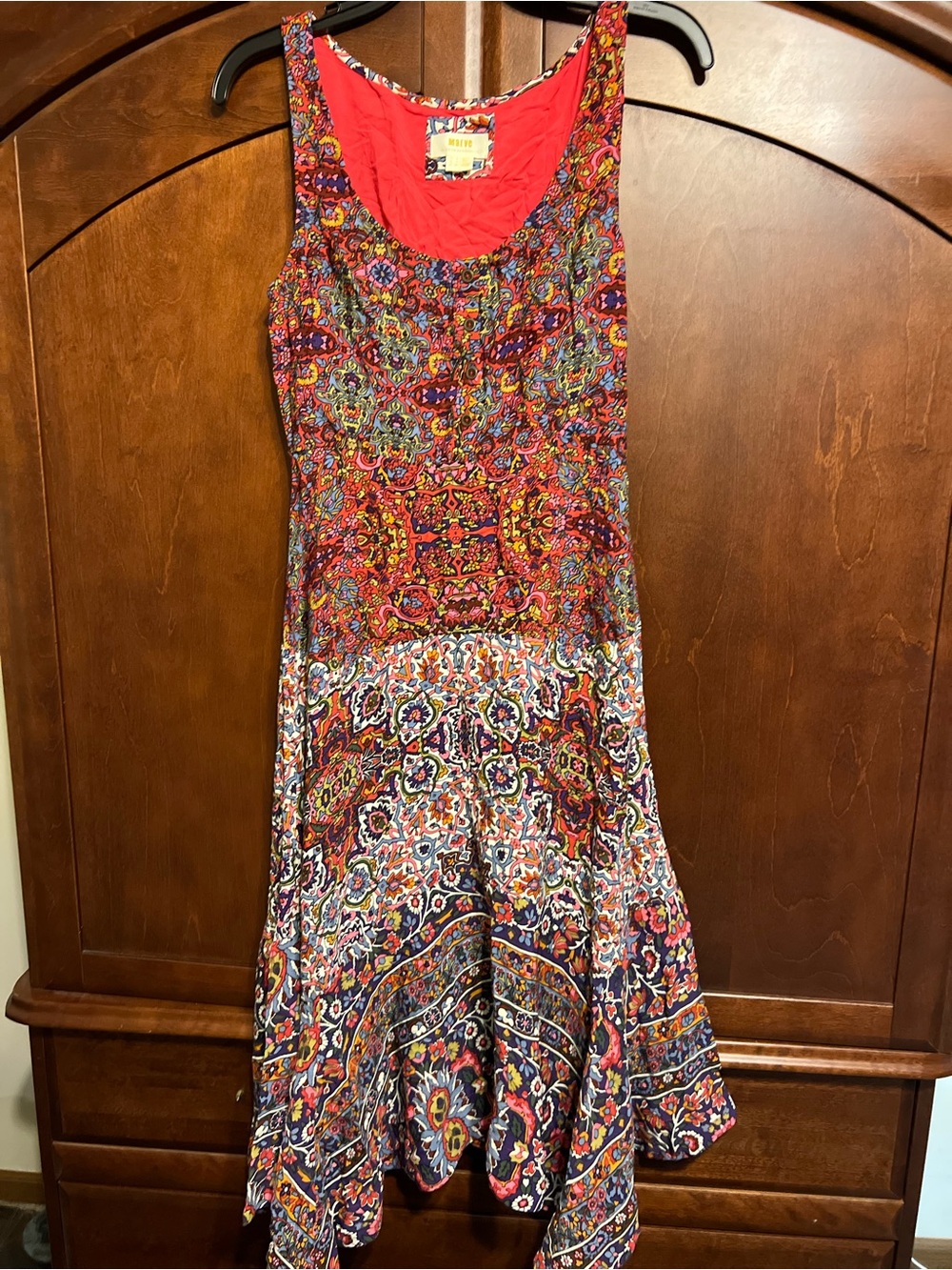 Maeve Pink Multicolor Paisley Midi Dress